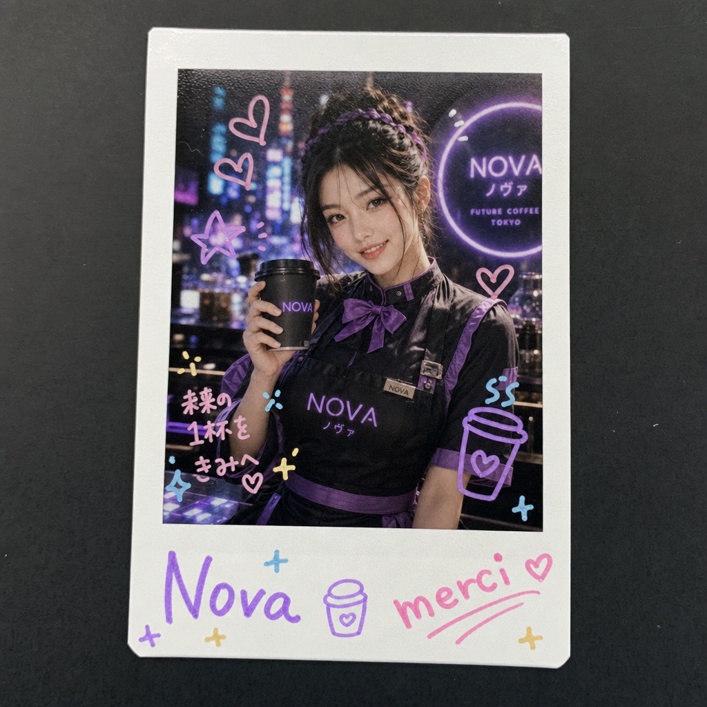 Nova polaroid style portrait